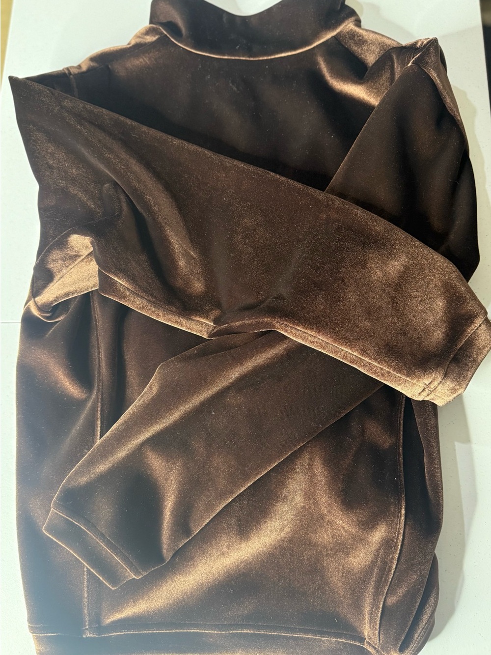 Vayder Baglioni Stretch Velvet Half Zip Sweatshirt Men XL - Picture 2 of 5